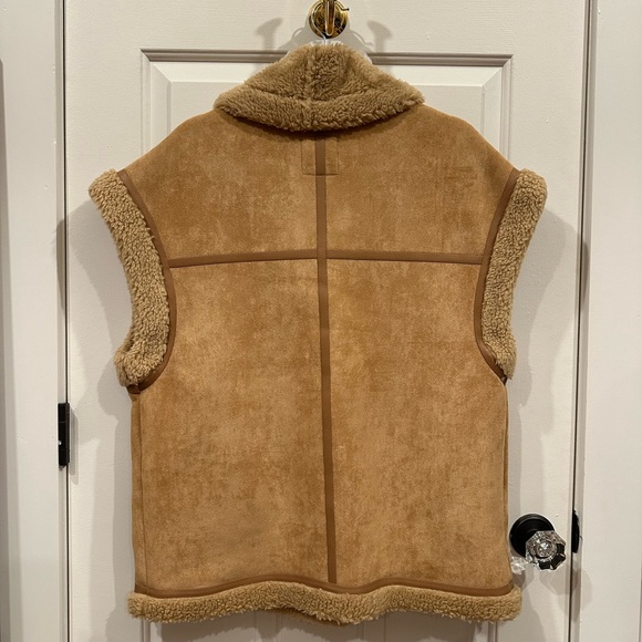 Anthropologie Avec Les Filles Beige Shearling Vest NWOT - Picture 2 of 4